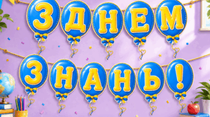 Кульки «З Днем знань!» — святкова гірлянда для оформлення класу