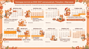 Календар навчального року 2026–2027 від Мурчика 🐾📚