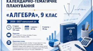 Календарно-тематичне планування «АЛГЕБРА» 9 клас НУШ, 4 години на тиждень
