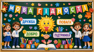 Мова Гідності. Розтяжка на дошку + елементи декору