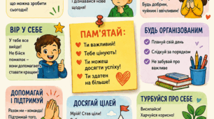 Великий плакат «Нагадування про важливе!»1-5 клас (4 різні розміри)