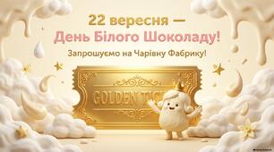 22 вересня - День білого шоколаду. Запрошуємо на чарівну фабрику!