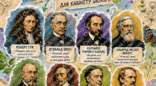ВИДАТНІ ВЧЕНІ-БІОЛОГИ» Яскраве оформлення кабінету біології, яке ще й навчає! 🔬🌿