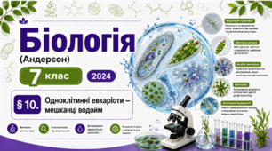 Одноклітинні евкаріоти — мешканці водойм. Презентація, інфографіка, робочий аркуш