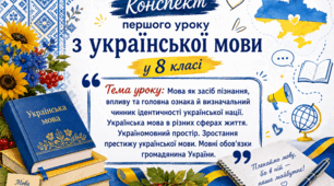 Конспект першого уроку з української мови у 8 класі