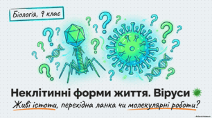 Презентація та розробка уроку з теми «Неклітинні форми життя» 9 клас НУШ