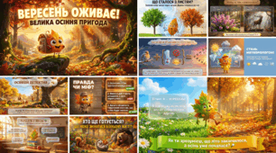 🍁 «Вересень оживає!» Велика осіння пригода | Презентація + готовий конспект заняття | Ігри, досліди, вікторини | ЗДО, НУШ, ЯДС, 1–4 клас