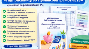 Модифікована навчальна програма з курсу «Підприємництво і фінансова грамотність» для 8 класу (IV рівень підтримки) авт. Стеценко І.Б., Андрусич О.О.