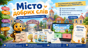 «Місто добрих слів»: комплексний методичний набір до Першого уроку 2026/2027 н.р. (презентація, роздаткові матеріали, інтерактивна гра, диплом)