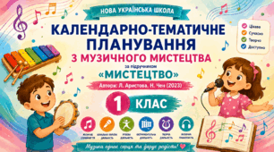 Календарно-тематичне планування уроків з музичного мистецтва за підручником Л. Аристової, Н. Чєн. 1 клас (до підручника 2023 року випуску)