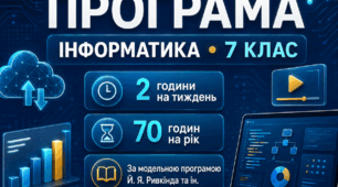 Навчальна програма з інформатики для 7 класу НУШ, розроблена на основі модельної навчальної програми Ривкінда Йосипа (оновлено 2026-2027 н.р.)