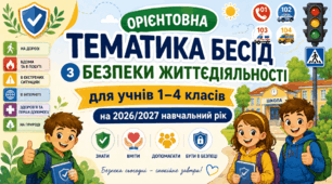 📚Орієнтовна тематика бесід з безпеки життєдіяльності для учнів 1–4 класів на 2026/2027 навчальний рік