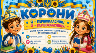 👑 Корони «Я — першокласник! Я — першокласниця!»