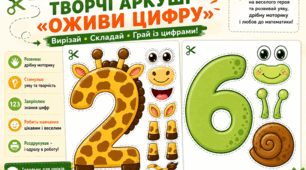 «Оживи цифру!» ✂️  Інтерактивний комплект для вивчення цифр 1–9