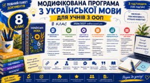 ІНКЛЮЗІЯ. Модифікована програма з української мови для учнів з ООП — 8 клас | ІПР + КТП 105 год + адаптації + критерії | 2026/2027