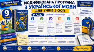 ІНКЛЮЗІЯ. Модифікована програма з української мови для учнів з ООП — 9 клас | ІПР + КТП 105 год + адаптації + критерії | 2026/2027