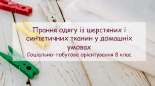 Презентація "Прання одягу із шерстяних і синтетичних тканин у домашніх умовах" СПО 8 клас