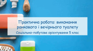 Презентація "Практична робота: виконання ранкового і вечірнього туалету" СПО 5 клас