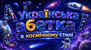 Українська абетка в космічному стилі