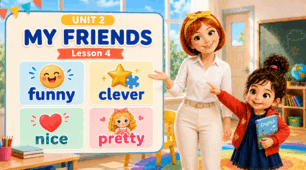 Відеоматеріал до Unit 2   MY FRIENDS, Lesson 4, сторінка 28 підручника "English with Smiling Sam 2" (Оксана Карпюк)