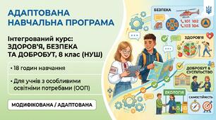Адаптована навчальна програма з ЗБД для 8 класу НУШ (18 годин, під підручник С. В. Василенко)