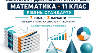 Комплект діагностичних робіт № 2–8 з математики для 11 класу. Рівень стандарту. 7 робіт, 3 варіанти. За підручником А. Г. Мерзляка