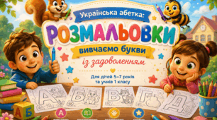 Розмальовки «Українська абетка: вивчаємо букви із задоволенням»