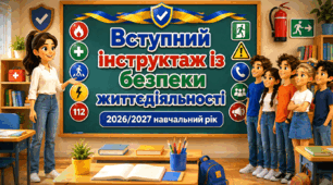 Вступний інструктаж із безпеки життєдіяльності на 2026/2027 навчальний рік + інтерактивна вікторина+пам'ятка безпеки учням
