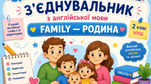 Інтерактивна вправа-з’єднувальник з англ мови  "Family — Родина"