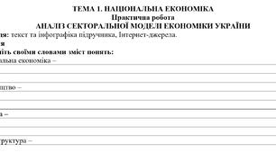Практична робота: "АНАЛІЗ СЕКТОРАЛЬНОЇ МОДЕЛІ ЕКОНОМІКИ УКРАЇНИ"