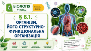 Організм, його структурно-функціональна організація. Презентація, інфографіка, робочий аркуш