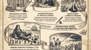 Цикл уроків до вивчення твору Джонатана Свіфта (1667–1745).  «Мандри Лемюеля Гуллівера»  (1 частина).
