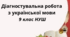 Діагностувальна робота з української мови 9 клас НУШ