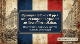 Франція в період реставрації Бурбонів. Липнева революція та її наслідки. 9клас, НУШ