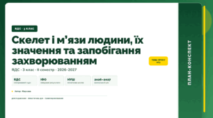 План-конспект уроку «Скелет і м’язи людини, їх значення та запобігання захворюванням» (3 клас, Я досліджую світ, Жаркова)