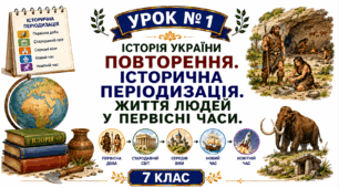 Повторення. Історична періодизація. Життя людей у первісні часи.