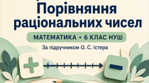 Діагностична робота № 6 «Раціональні числа. Порівняння раціональних чисел». 6 клас НУШ. 3 варіанти. За підручником О. С. Істера