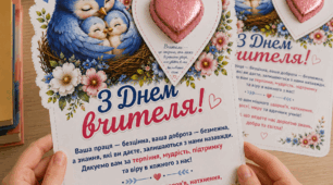 💐 Вітальна листівка до Дня вчителя 💐