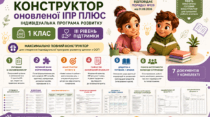 Конструктор та заповнений зразок оновленої ІПР; 1 клас, 3 рівень підтримки (пакет документів)