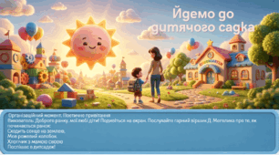 Презентація+конспект заняття "Йдемо до дитячого садка". Навчання елементів грамоти. Середня група. Вересень.