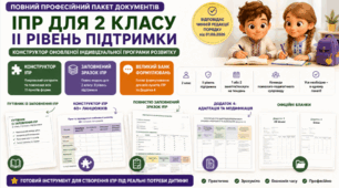 Конструктор та заповнений зразок оновленої ІПР; 2 клас, 2 рівень підтримки (пакет документів)