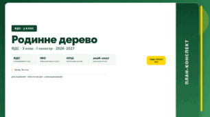 План-конспект уроку «Родинне дерево» (3 клас, Я досліджую світ, Тагліна)