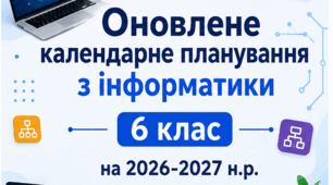 Календарно-тематичне планування з інформатики 6 клас Ривкінд, 1 год 2026-2027 н.р. з групами результатів та домашнім завданням