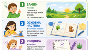 Інфографіка «З чого складається текст?» (поділено на 2 та 4 частини)