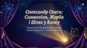 📚🔥 Олександр Олесь. «З журбою радість обнялась…», «Чари ночі», «О слово рідне! Орле скутий!..», «По дорозі в Казку» + робочий аркуш до «О слово рідне! Орле скутий!..» 🐱✨