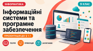 Інформаційні системи та програмне забезпечення. 9 клас. Презентація до § 1.1 (Ривкінд, 2026)