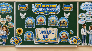 🕊️ Оформлення дошки до Дня миру 💙💛