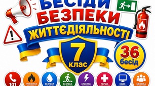 Комплект бесід з безпеки життєдіяльності для учнів 7 класу (НУШ): 36 конспектів на 2026-2027 навчальний рік