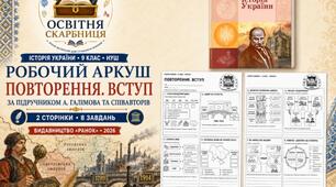 Повторення. Вступ — робочий аркуш, 9 клас НУШ за підручником А. Галімова та співавторів, видавництво «Ранок» (2026)