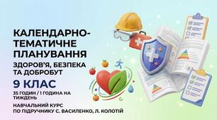 Календарно-тематичне планування з інтегрованого курсу «Здоров’я, безпека та добробут» для 9 класу (35 годин) за підручником С. Василенко, Л. Колотій (2026)